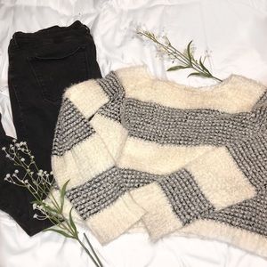 fuzzy cropped sweater